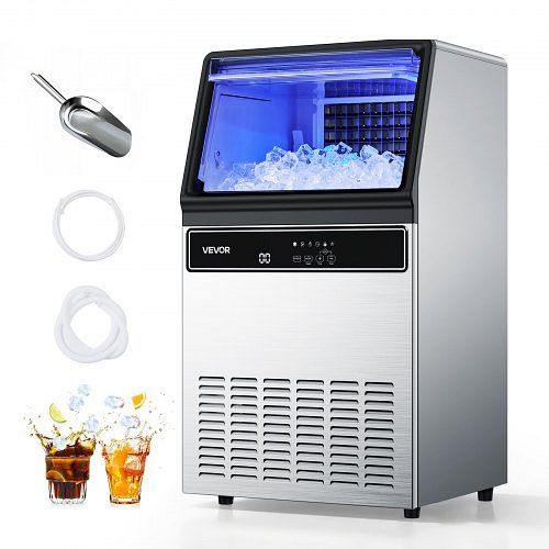 VEVOR kommerzielle Eismaschine 59 kg/Tag mit 15 kg Speicher, Edelstahl, LED-Anzeige & Selbstreinigung, freistehend/unter Theke, QSYYTSFBZBJ3042ZA001V2