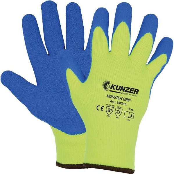 Kunzer MONSTER GRIP - Größe: 10/XL, Arbeitshandschuh, VE: 12 Paar, 9MG10