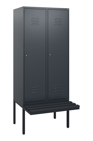 C+P Umkleidespind Classic PLUS, 2 Abteile, 1950x800x815mm, 7016/7016, Zylinderschlösser, 0800405-22 S10057
