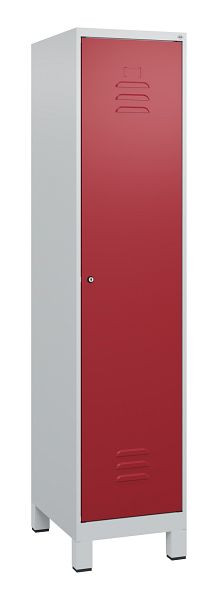 C+P Umkleidespind Classic PLUS, Füße, 1800x400x500mm, 7035/3003, Zylinderschloss, 0800107-12 S10016