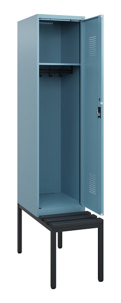 C+P Spind Evolo PLUS, 1 Abteil, 1950x400x815mm, 0010/0010, Zylinderschloss, Material Sitzfläche Kunststoff, Sitzbank, 0490505-12 S10102