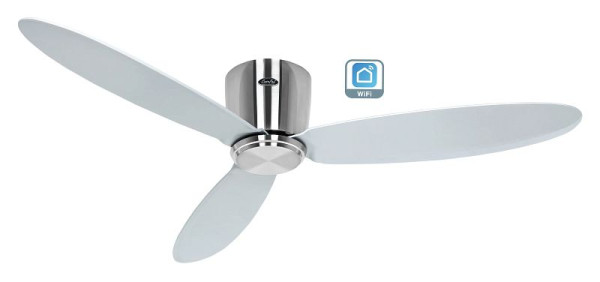 CasaFan Deckenventilator Eco Plano II 132 Chrom gebürstet-Lack silber WiFi, 313280W