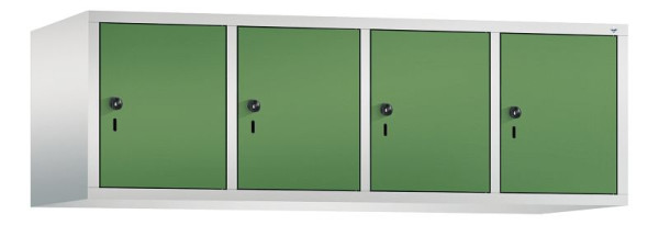 C+P Aufsatz-Garderobenschrank Evolo, 4 Abteile, H500xB1590xT500 mm, Lichtgrau/Resedagrün, 48090-42 S10007