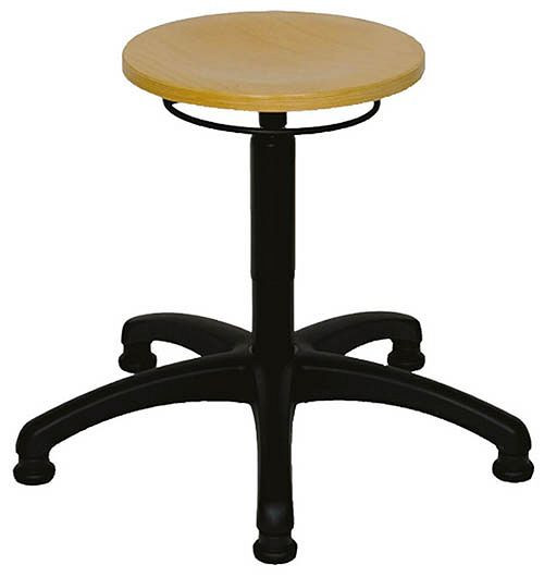 Bedrunka+Hirth Arbeitshocker, PU schwarz, Sitzhöhe: 400 - 600 mm, Gleiter, 05.96.42