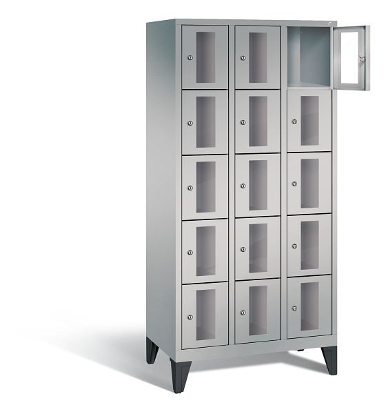 C+P Schließfachschrank Classic, H1850xB900xT500mm, Farbe: Weißaluminium, 8010A305 S10009