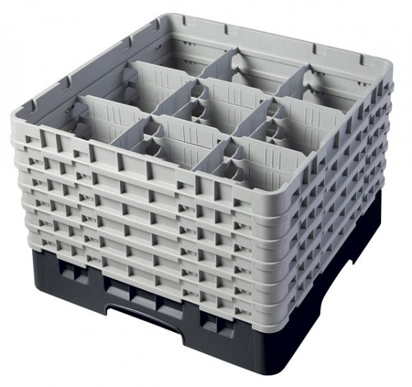 Cambro Spülkorb mit 9 Fächer Camrack® 30 cm Schwarz, 9S1114110