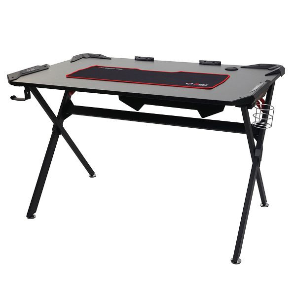 Mendler Schreibtisch HWC-F11, Computertisch Jugend-Schreibtisch, Gaming 120x75cm schwarz, 69176+69177