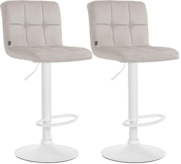 CLP Barhocker Peru Samt weiß, creme, VE: 2 Stück, 324931