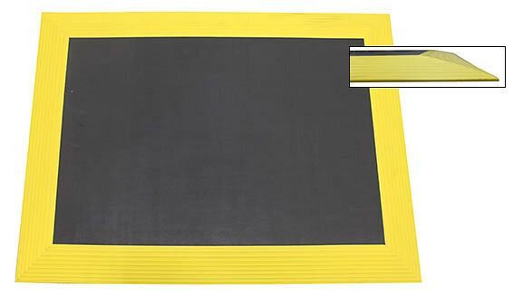 Ergomat XL Bubble Down Anti-Ermüdungs-Matte mit gelben Kanten, Länge 120 cm, Breite 60 cm, BDXL60120-YB