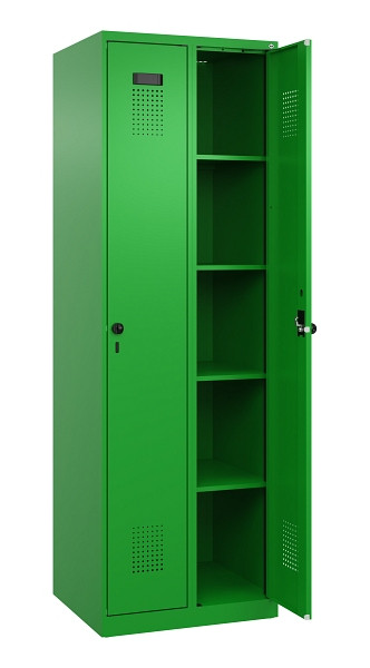C+P Wäsche-Spind Evolo PLUS, 2 Abteile, 1850x600x500mm, 6037/6037, Verschluss Drehriegel, Ablageböden 8, 049000-20B S10026