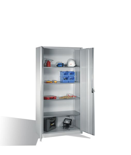 C+P Magazinschrank Serie 13, H1980xB1000xT420mm, Farbe: Lichtgrau, Rundgriff, 133144-10 S10000