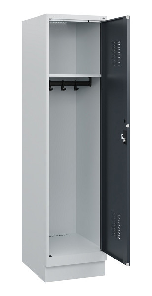 C+P Spind Evolo PLUS, Sockel, 1 Abteil, 1630x400x500mm, 7035/7016, Zylinderschloss, 0490205-12 S10039