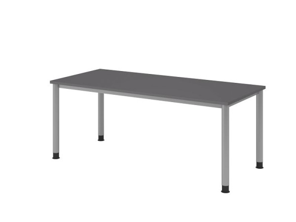 Hammerbacher Schreibtisch 4Fuß-rd.180x80cm Graphit/Silber, VHS19/G/S