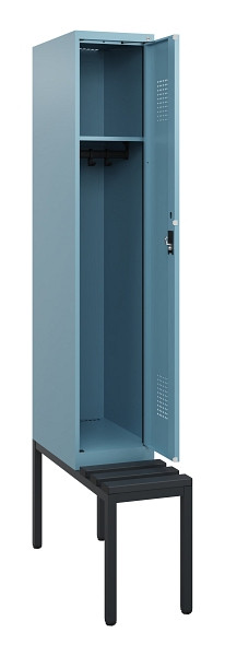C+P Spind Evolo PLUS, 1 Abteil, 1950x300x815mm, 0010/0010, Zylinderschloss, Material Sitzfläche Kunststoff, Sitzbank, 0490505-10 S10102