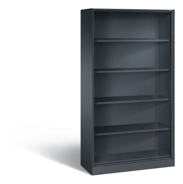 C+P Büroregal Asisto, H1980xB1000xT435mm, Farbe: Schwarzgrau, 5 OH, 140002-000 S10000