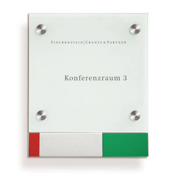 Stein HGS Cristallo Türschild mit Frei-Besetzt-Anzeige, rahmenlos, 60034.0001