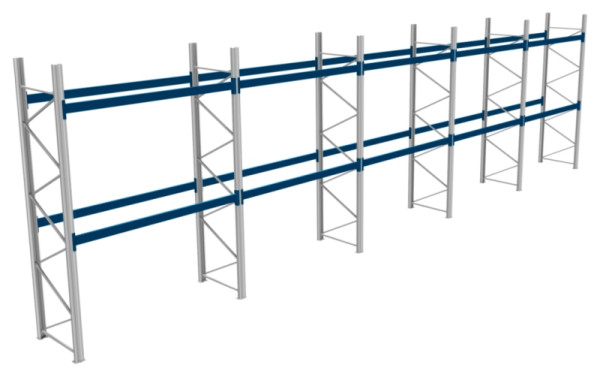 BITO Palettenregal P2 4005x1100x14300 Komplettregal, 2E, 800 RAL5010 U, 56443