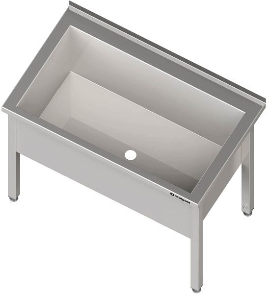 Stalgast Topfspüle mit einem Becken, 700x700x850 mm, 400 mm Beckenhöhe, mit Aufkantung, verschweißt, VTS07701A