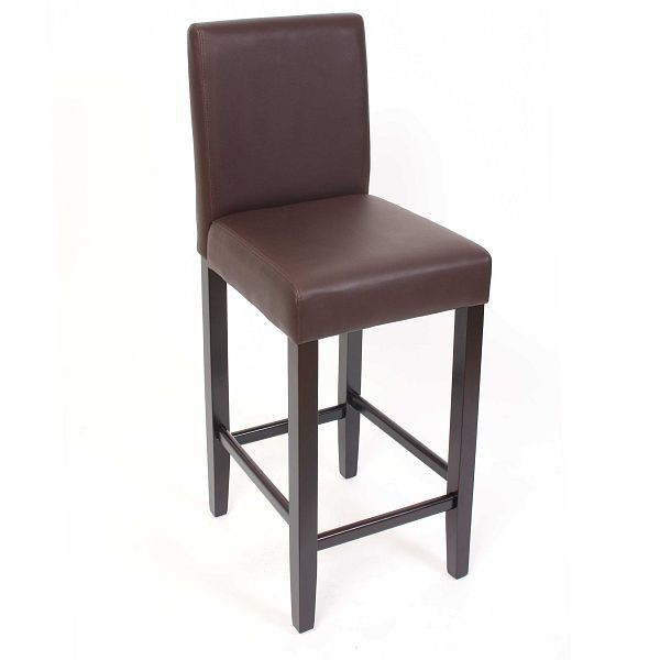 Mendler 2er-Set Barhocker Barstuhl M37 Kunstleder, braun, dunkle Füße, 22285