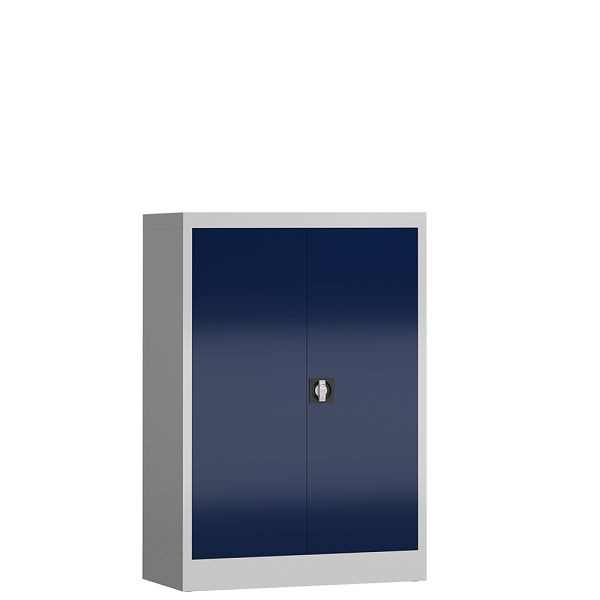 Lüllmann ClassiX Flügeltürenschrank, 1200 x 920 x 420 mm, lichtgrau/enzianblau, X-530321