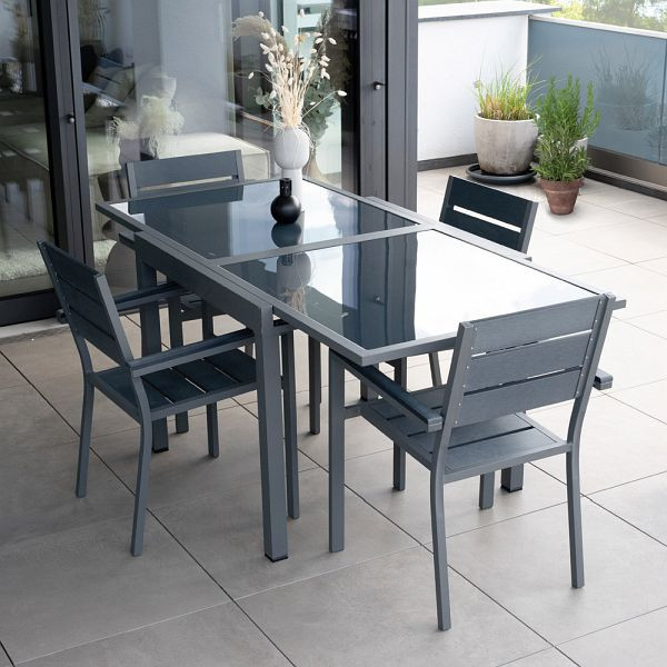 HOME DELUXE Garten-Sitzgruppe VERANO MADERA - Tisch & 4 Stühle, 40176
