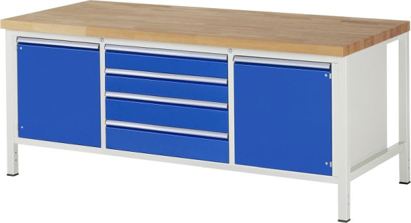 RAU Werkbank Serie 8000 - Modell 8752, B2000 x T900 x H840-1040 mm, 13-8752A2-209B4H.11
