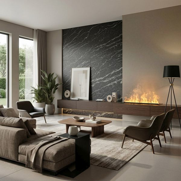 HOME DELUXE SPC Wandpaneele EDA Set 114x54 cm - Marmor Schwarz Matt, VE: 4 Stück, 76568