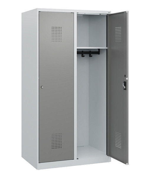 C+P Spind Evolo PLUS, 2 Abteile, 1530x800x500mm, 7035/0004, Zylinderschloss, 0490005-22 S10041