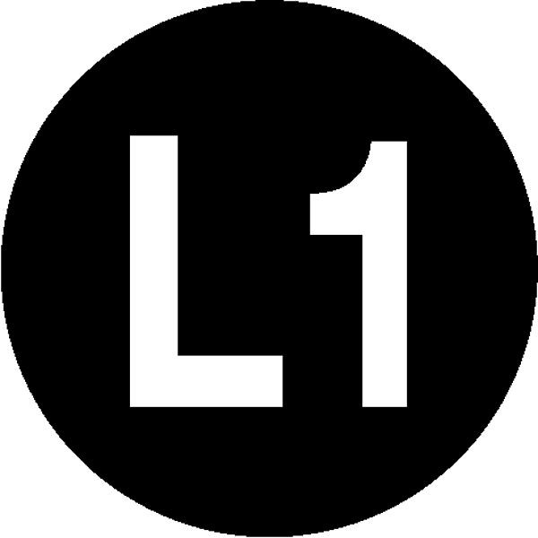 SafetyMarking Etiketten - Kennzeichnung elektrischer Leiter-, L1 (Außenleiter 1), Ø 1,6 cm, Folie, selbstklebend, VE: 40 Stück/Bogen, 30.1501