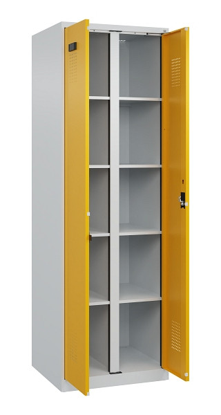 C+P Wäsche-Spind Evolo PLUS, 2 Abteile, 1850x600x500mm, 7035/1004, Verschluss Zylinderschloss, 049002-20B S10027