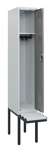 C+P Spind Evolo PLUS, 1 Abteil, 1950x300x815mm, 7035/0004, Zylinderschloss, Material Sitzfläche Kunststoff, 0490405-10 S10095