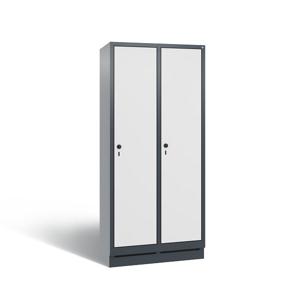 C+P Spind Evolo, 2 Abteile, H1800xB810xT500 mm, Anthrazit/HPL Weiß, 48020-22B S10049