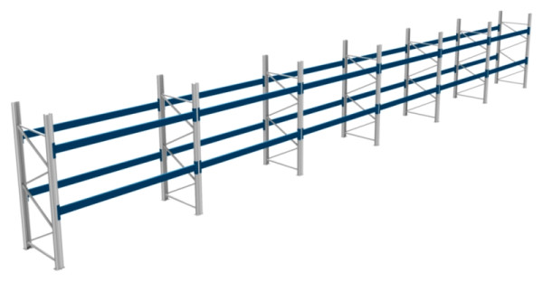 BITO Palettenregal P2 2505x1100x17100 Komplettregal, 2E, 800 RAL5010 U, 56406