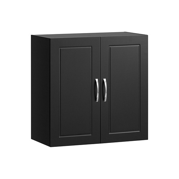 SoBuy Hängeschrank mit 2 Türen Schwarz 60x30x60 cm, Modern, FRG231-SCH
