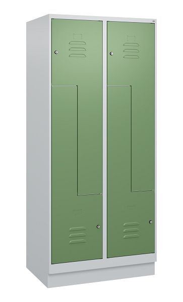 C+P Z-Spind Classic PLUS, Sockel, 4 Abteile, 1800x800x500mm, 7035/6011, Zylinderschlösser, 0800237-224 S10021