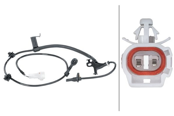 HELLA Sensor, Raddrehzahl, 12V, 2-polig, Kabel: 1125mm, mit Halter, 6PU 012 679-791