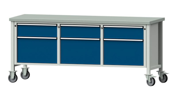 ANKE Werkbänke Kastenwerkbank, Modell 223 V, 2000 x 700 x 890 mm, RAL 7035/5010, ZBP 40 mm, 306.169