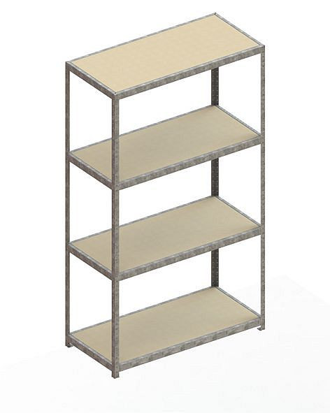 Meta SPEED - RACK Regal 2970x1700x800 mm mit Spanplatte, verzinkt, Bodenanzahl: 4, 20087591