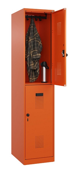 C+P Doppelstöckiger Spind Evolo PLUS, 2 Fächer, 1850x400x500mm, 2004/2004, Drehriegel, 049300-12 S10023