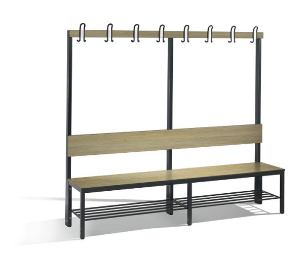 C+P Garderobenbank mit Rückenlehne, Basic Plus, H1650xB1960xT407mm, 8062-110 S10000