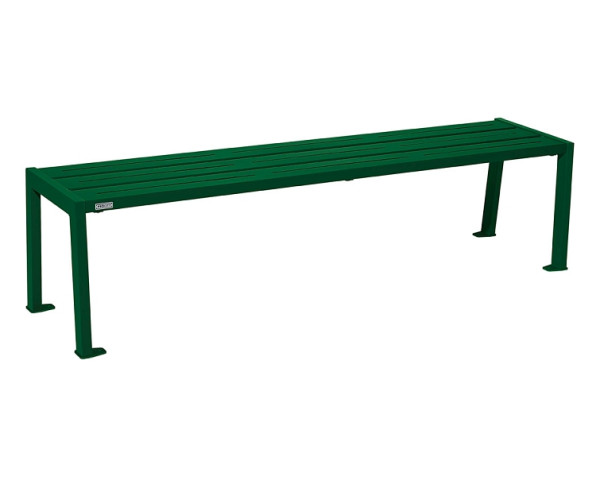 Procity Sitzbank Ohne Rückenlehne Silaos®, 100% Stahl, Ein- Oder Zweifarbirg, RAL 6005/RAL 6005, 209636.6005