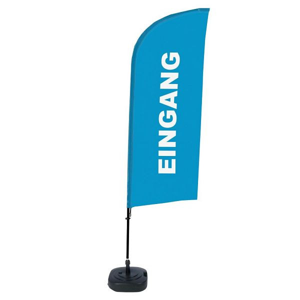 Showdown Displays Beachflag Alu Wind Komplett-Set Eingang Blau Deutsch ECO, BFAW310-WT21-I124ECO