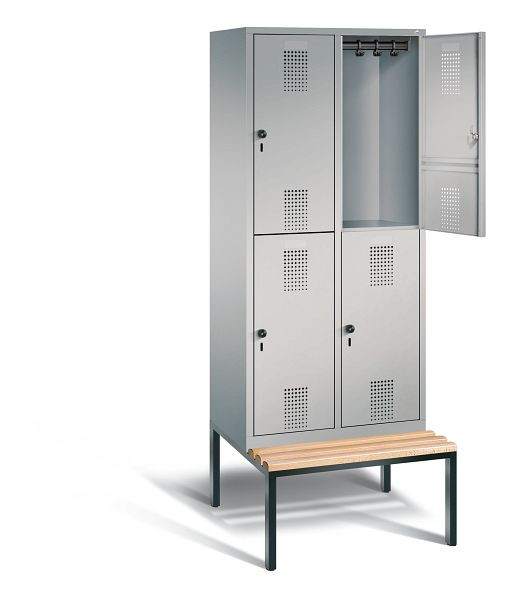 C+P Spind doppelstöckig Evolo, H2090xB810xT815mm, Farbe: Weißaluminium, 48350-22 S10008