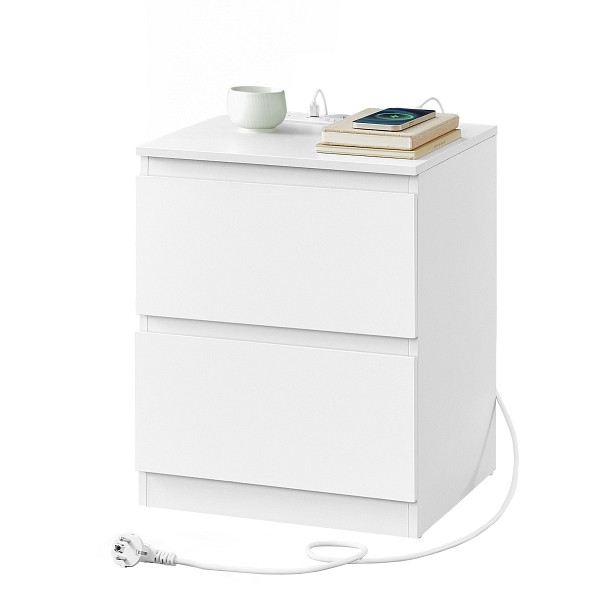 SONGMICS Nachttisch, Weiß, 40x35x49 cm, LET821W02, 0194343640983