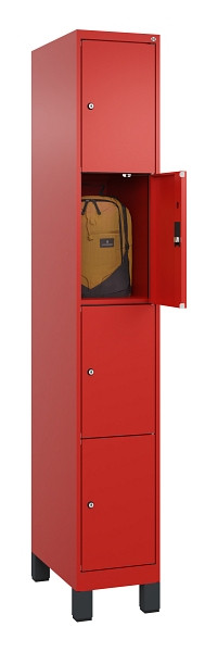 C+P Schließfachschrank Evolo PLUS, mit Füßen, 4 Fächer, 1950x300x500mm, 3020/30, 049010-104 S10025