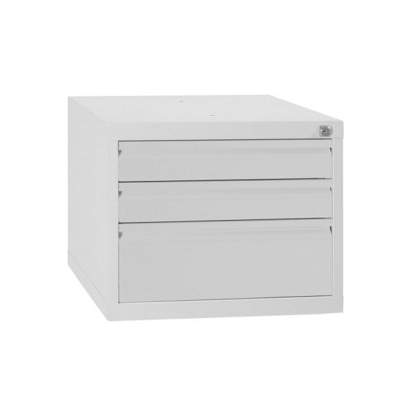 Lüllmann Schubladenmodul, 3 Schubladen, 380 x 460 x 550 mm, lichtgrau, 808920