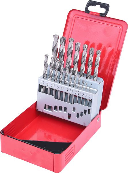 KS Tools HSS-G Spiralbohrer-Satz, Stahlblechkassette, 19-teilig 1-10mm, 330.2610