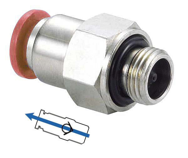 timmer B-RGEA-10-3/8-AL, Rückschlagfunktion Gerade-Einschraubverschraubung, mit O-Ring-Abdichtung - zylindrisch, VE: 5 Stück, 03170375