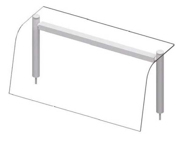Stalgast Glas-Aufsatzbord mit Hustenschutz und Wärmelampe 1122x455x450 mm für Speisenausgabesysteme, ZS11108