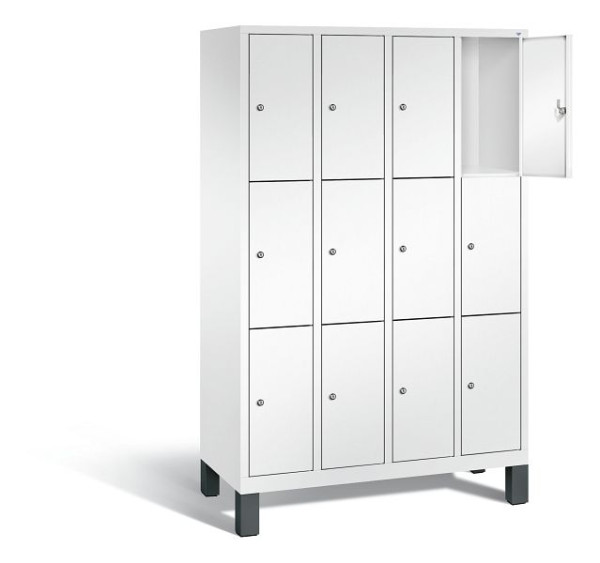 C+P Schließfachschrank Evolo, H1850xB1190xT500mm, Farbe: Verkehrsweiß, 48010-403 S10170